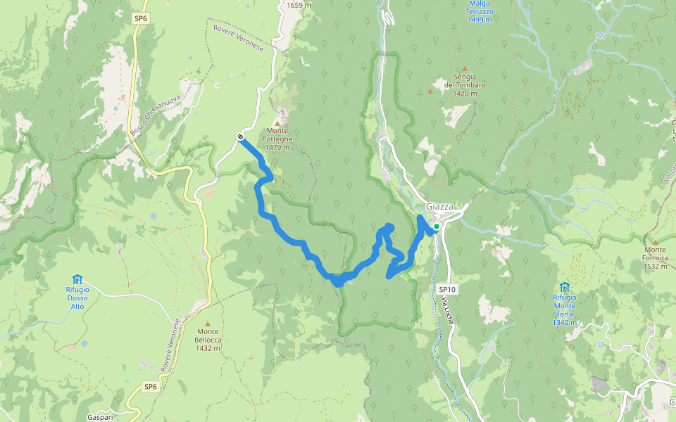 Dorsale Alta della Lessinia tratto Giazza - Parparo di Sopra walking route map in Giazza