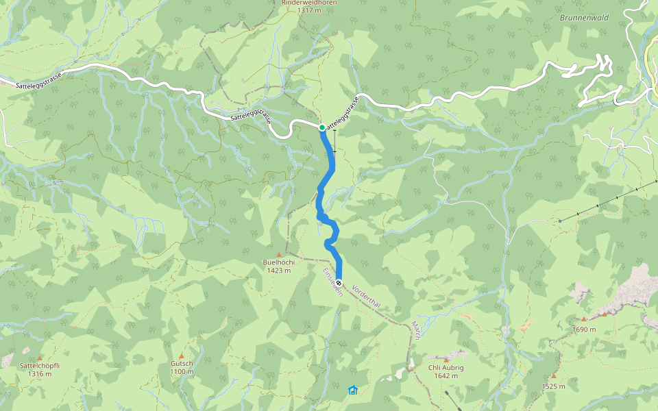 Sattelegg - Egg walking route map in Vorderthal