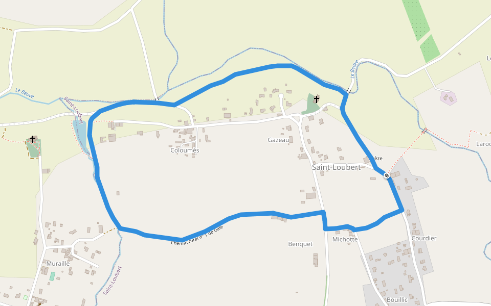 Le Carpe : boucle locale walking route map in Saint-Loubert