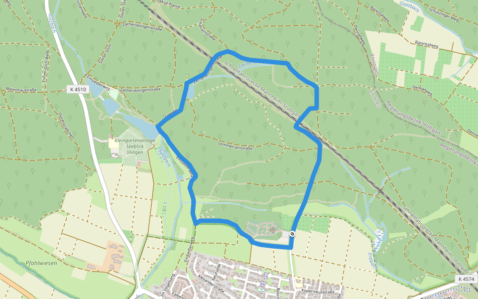 Illingen/Württemberg: Rundwanderweg Nr. 6 walking route map in Illingen