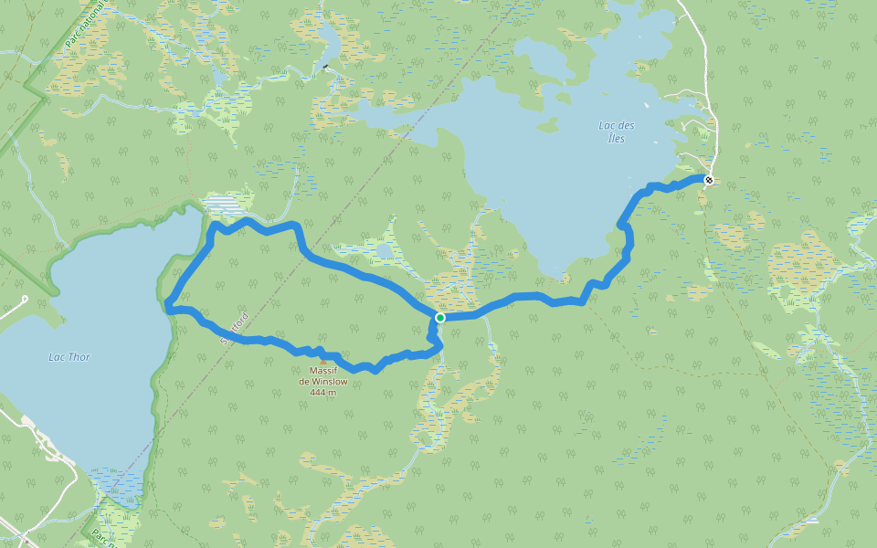 Le Massif de Winslow walking route map in Stratford