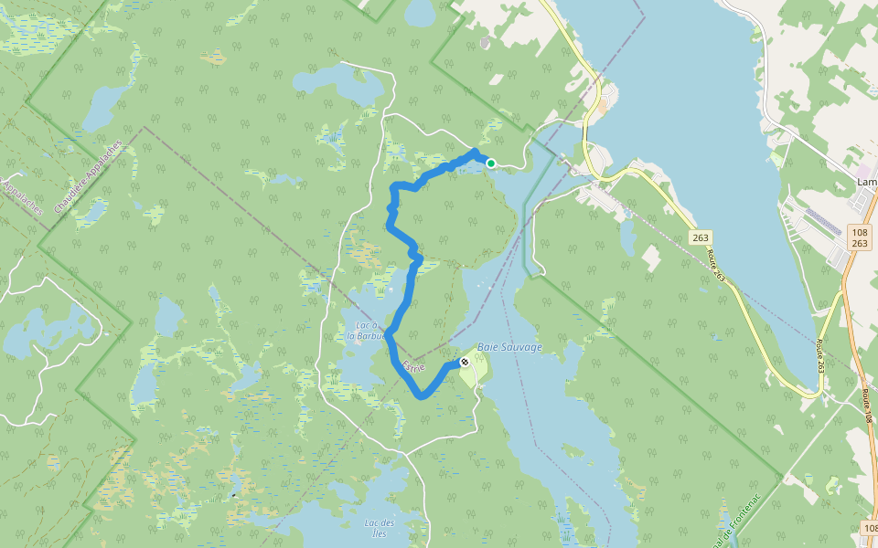Les Passereaux walking route map in Sainte-Praxède