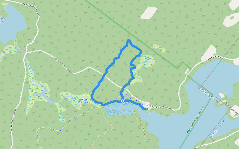 L'Érablière walking route map in Sainte-Praxède