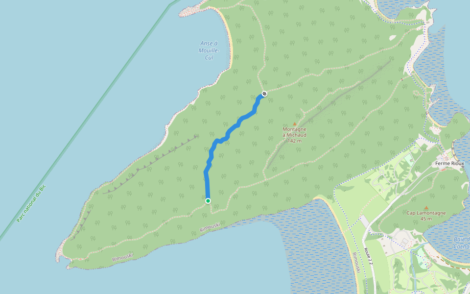 Les Escaliers walking route map in Saint-Fabien