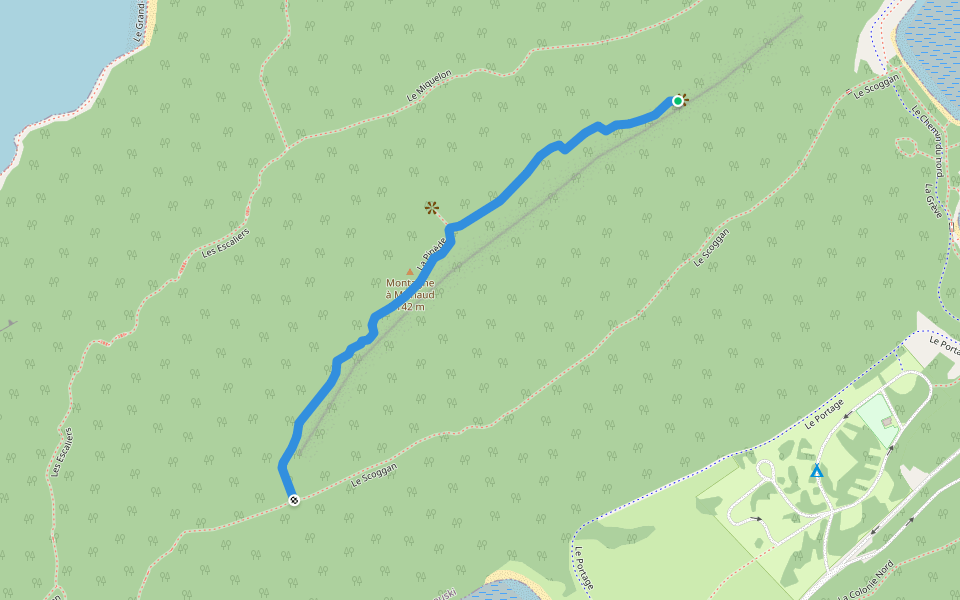 La Pinède walking route map in Rimouski