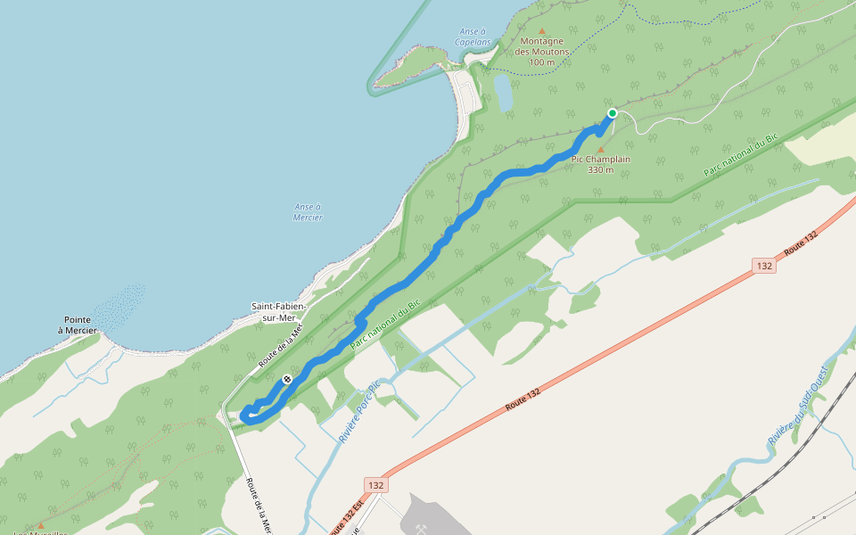 Les Murailles walking route map in Saint-Fabien