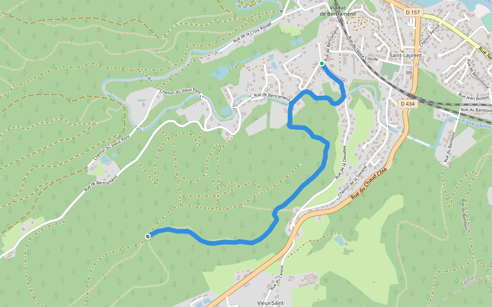 Les Coteaux de Saint-Laurent walking route map in Épinal