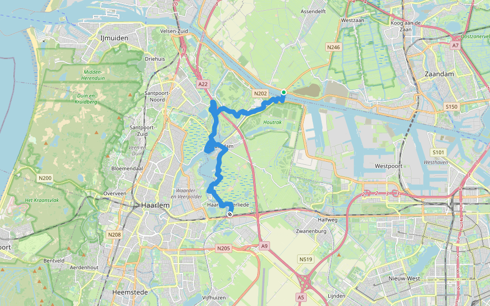 Waterliniepad - 04 walking route map in Assendelft