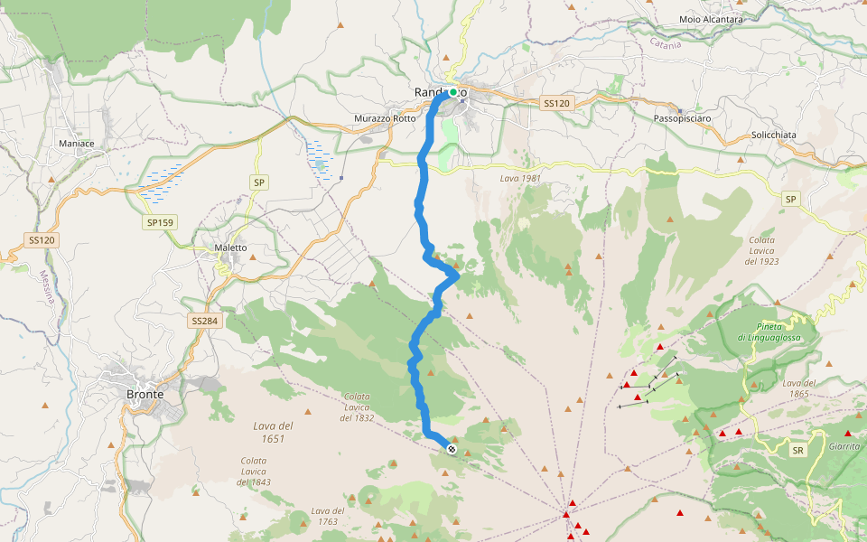 Sentiero Italia - Tappa V23B walking route map in Randazzo