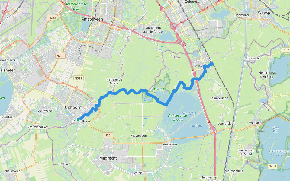 Waterliniepad - 07 walking route map in Uithoorn