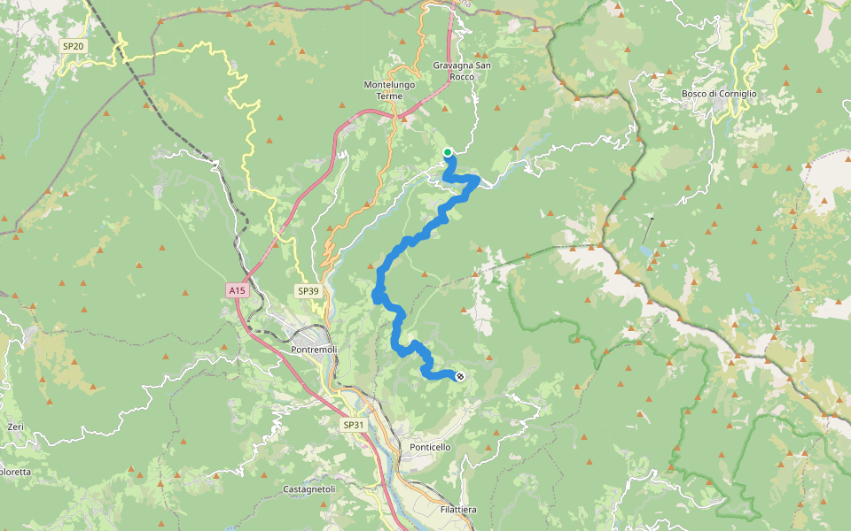 Trekking Lunigiana 5 walking route map in Groppoli