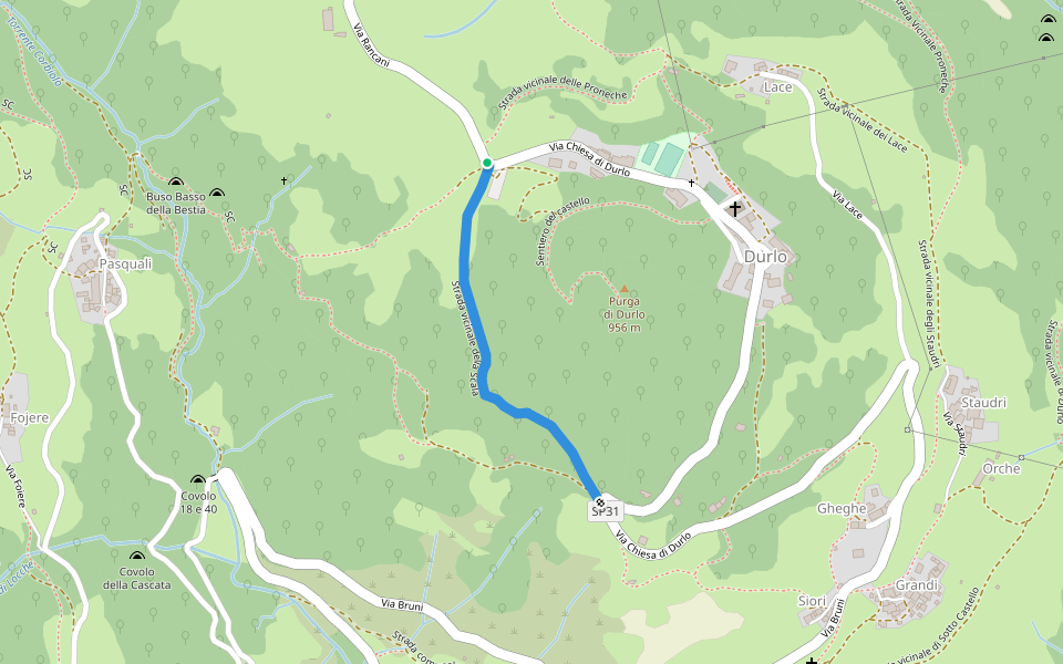 09 Sentiero del bosco delle Fate walking route map in Durlo