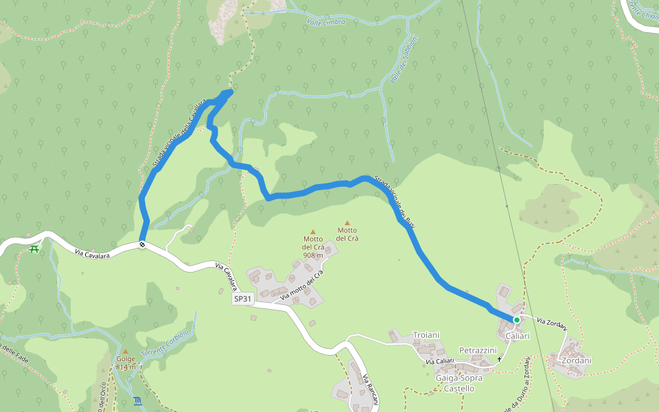 04 Sentiero dei busi walking route map in Durlo di Crespadoro