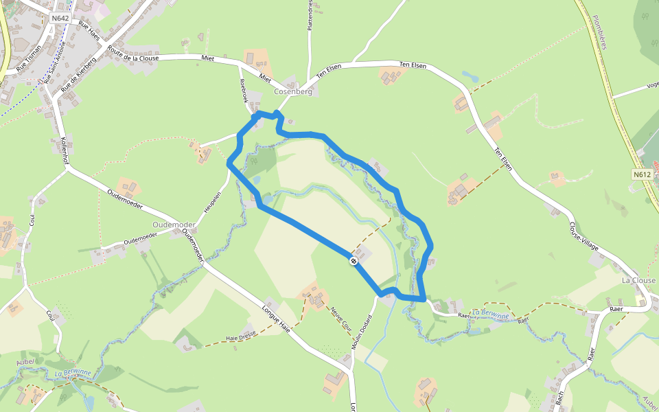 Balade de Roebroeck walking route map in Thimister-Clermont