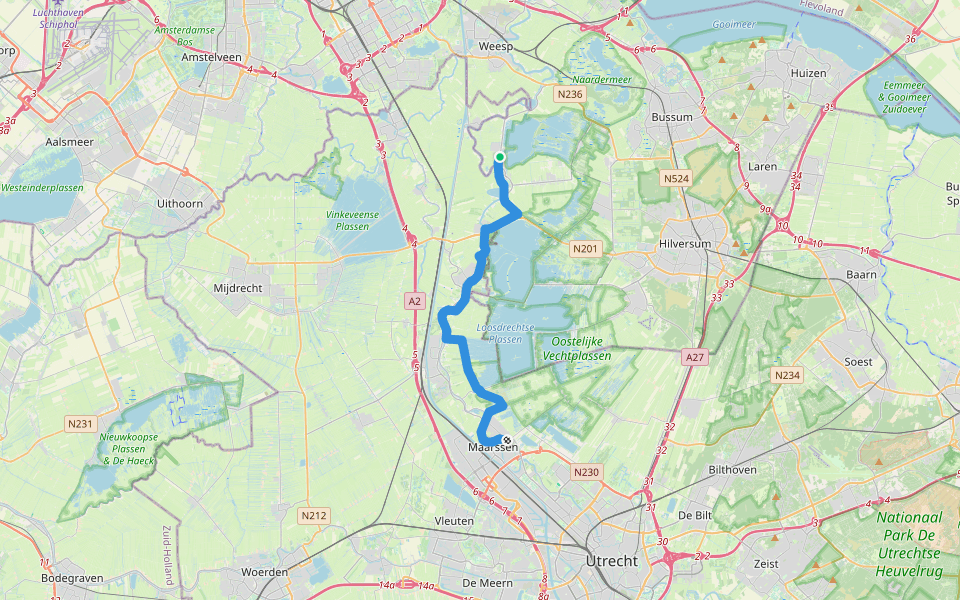 Waterliniepad - 11 walking route map in Nederhorst Den Berg