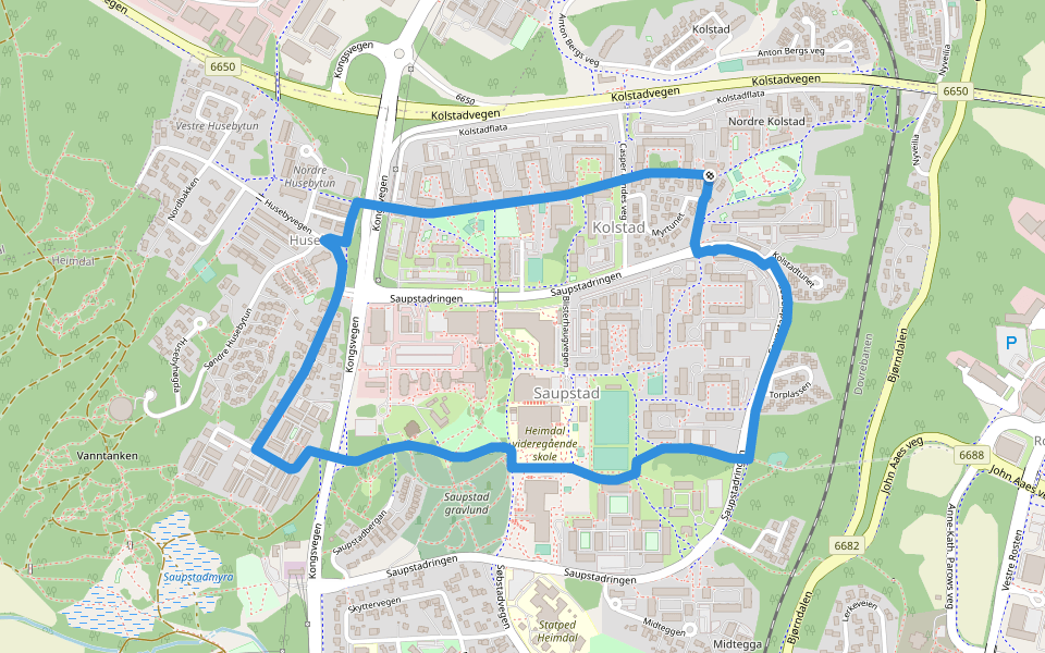 Saupstadrunden walking route map in Flatåsen