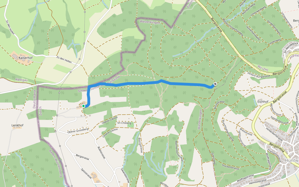Bergheim - Forsthütte walking route map in Wasterkingen