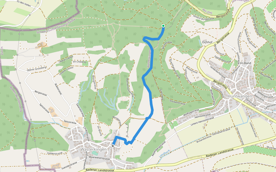 Forsthütte - Wasterkingen walking route map in Wasterkingen