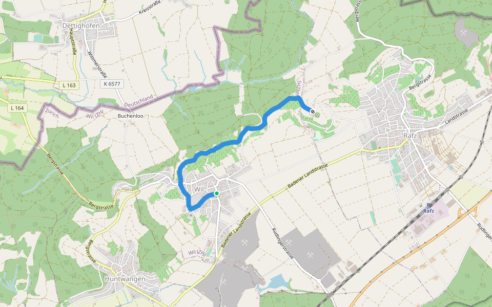 Wil - Schürlibuck walking route map in Wil