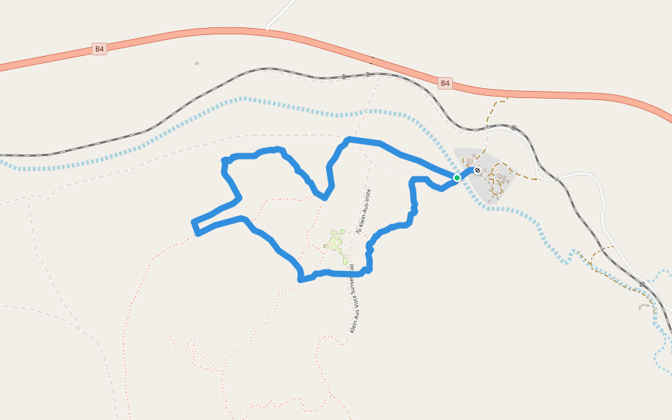 Schanzen Trail walking route map in Hobas
