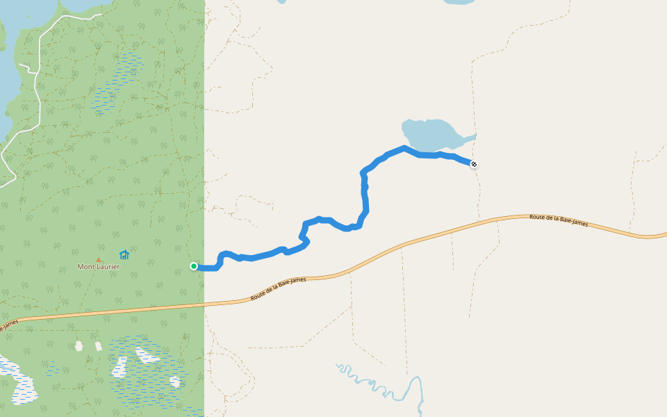 Parcours des Sommets - Section Sud walking route map in Matagami
