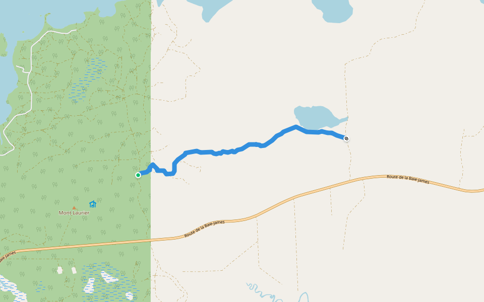 Parcours des Sommets - Section Nord walking route map in Matagami