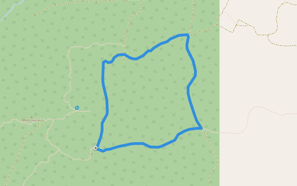 Sentier des Collines walking route map in Matagami