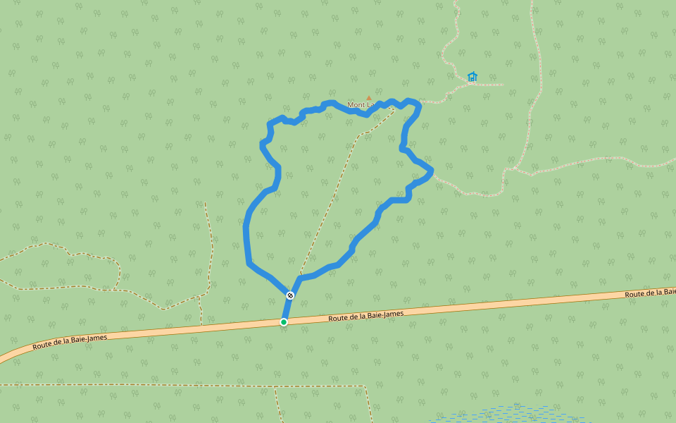 Boucle du Mont Laurier walking route map in Matagami