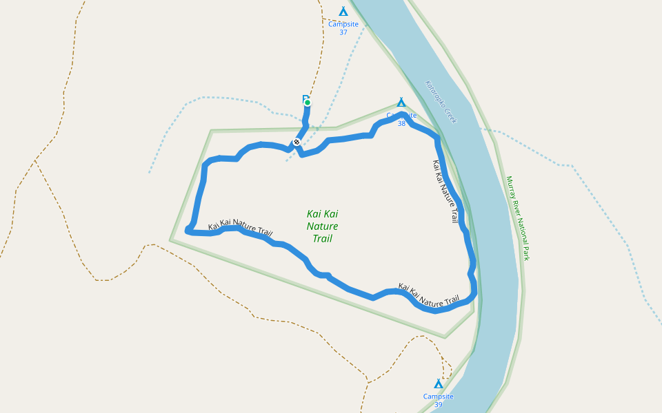 Kai Kai Nature Trail walking route map in Katarapko