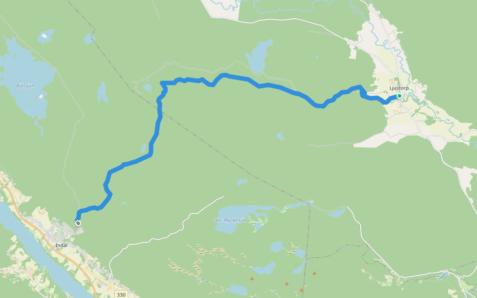 Kronvägsleden walking route map in Mellberg