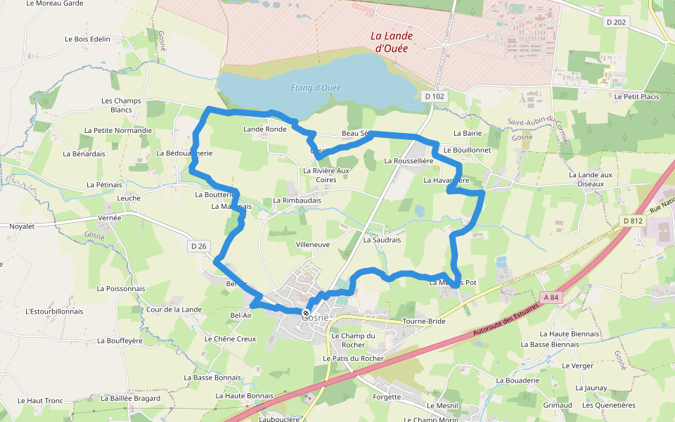 Le Meneur de Loups walking route map in Gosne