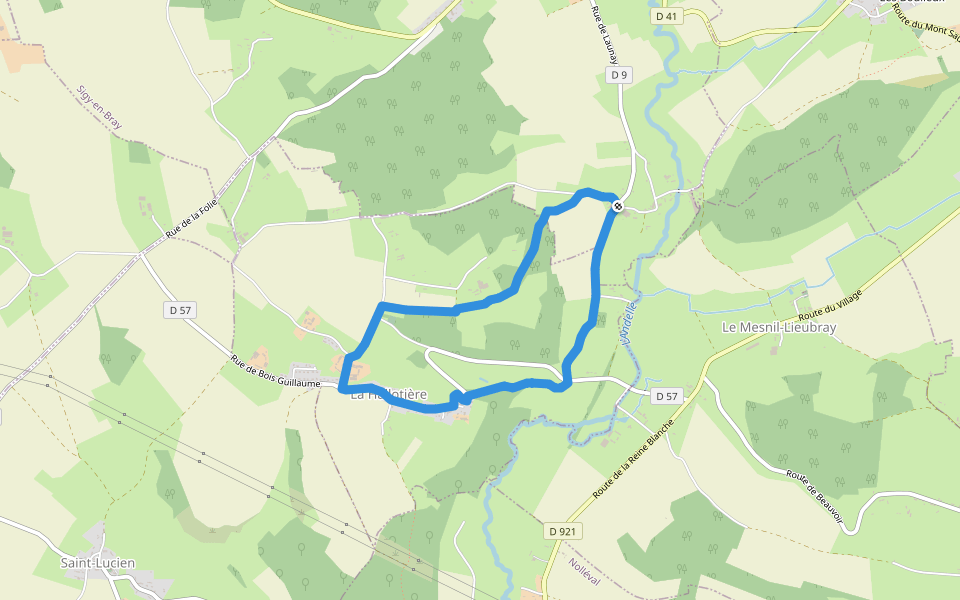 Circuit de la Papillonnerie walking route map in Sigy-en-Bray