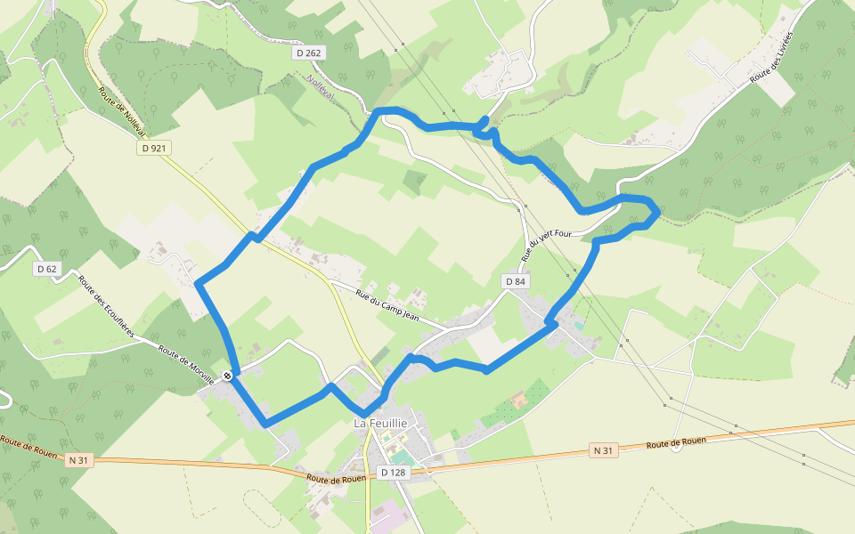 Les Orchidées walking route map in La Feuillie