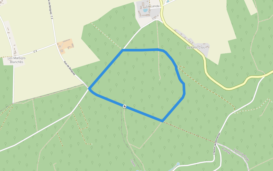 Boucle du Gros Chêne walking route map in Puchay
