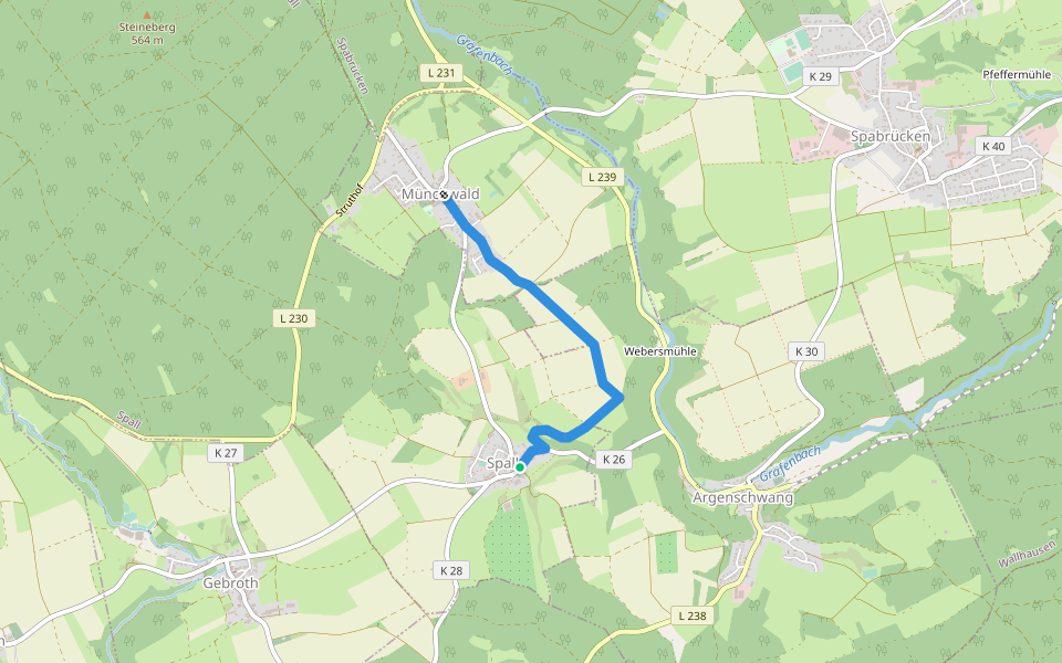 Münchwald - Spall walking route map in Spall
