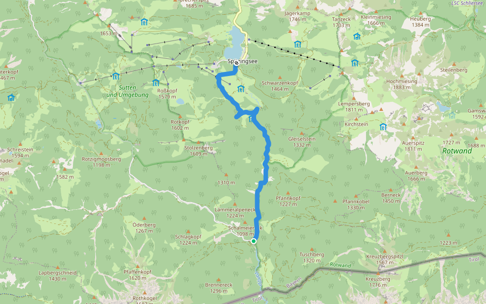 Wanderweg 649 Forsthaus Valepp - Spitzingsee walking route map in Schliersee