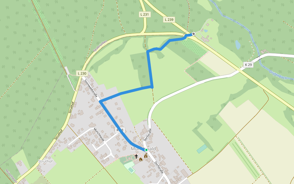 Münchwald - Haus Gräfenbach walking route map in Münchwald