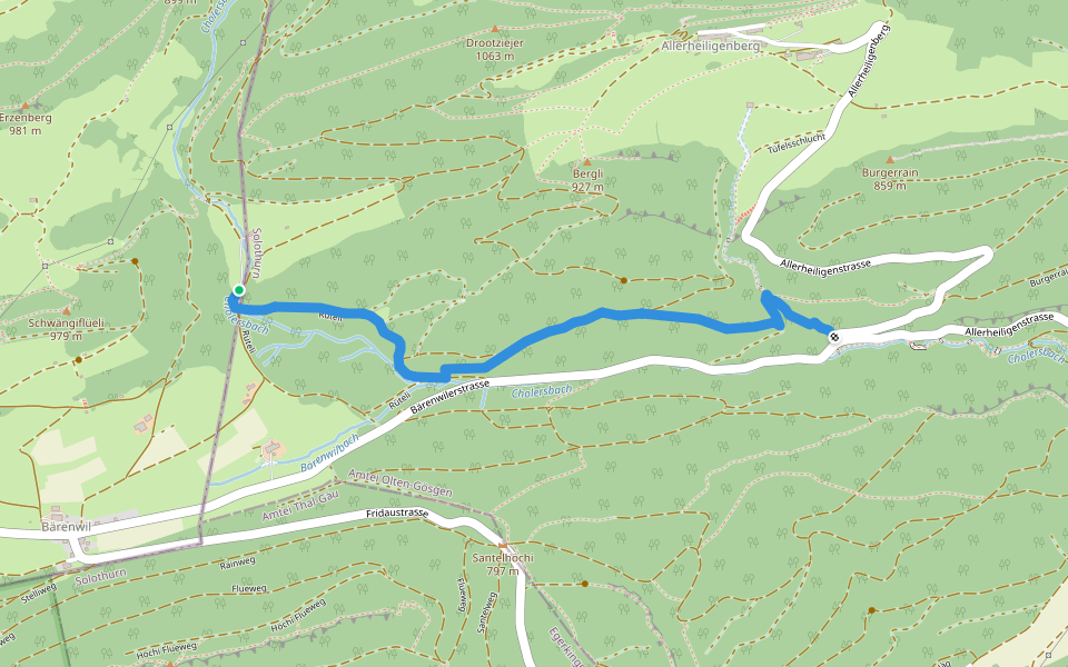Asp - Allerheiligenrank walking route map in Langenbruck