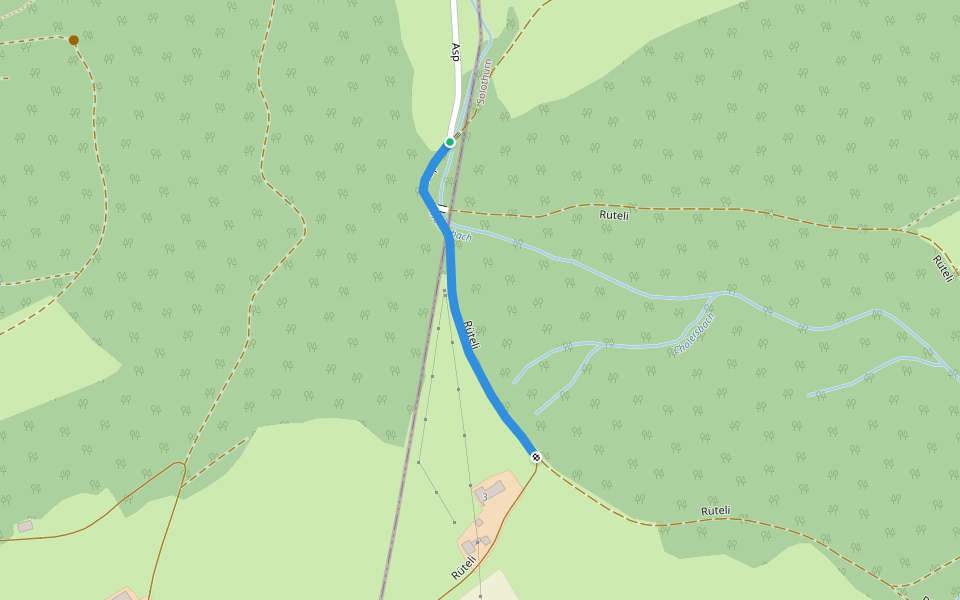 Asp - Rüteli walking route map in Langenbruck