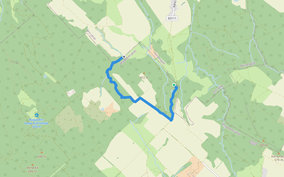 KT, Pangea tanösvény walking route map in Pénzesgyőr