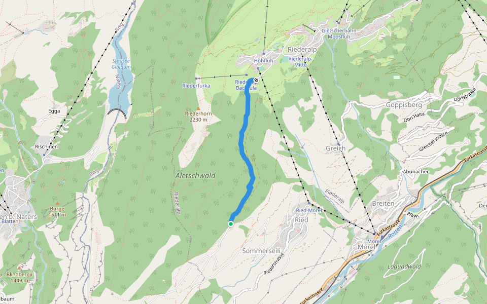 Nieschbord - ? walking route map in Ried-Mörel