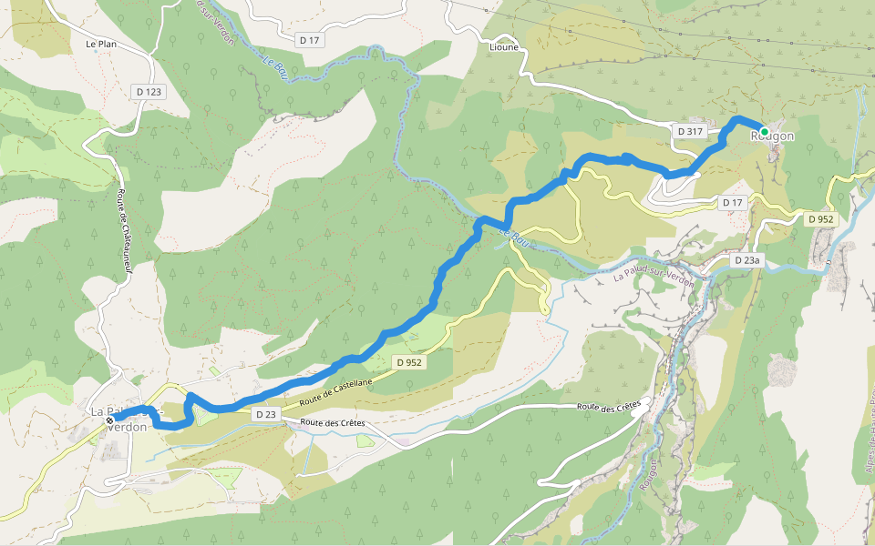 De la Méditerranée à l'Océan - variante La Palud walking route map in Rougon