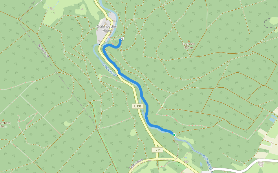 Gräfenbachtal - Gräfenbacherhütte walking route map in Spabrücken