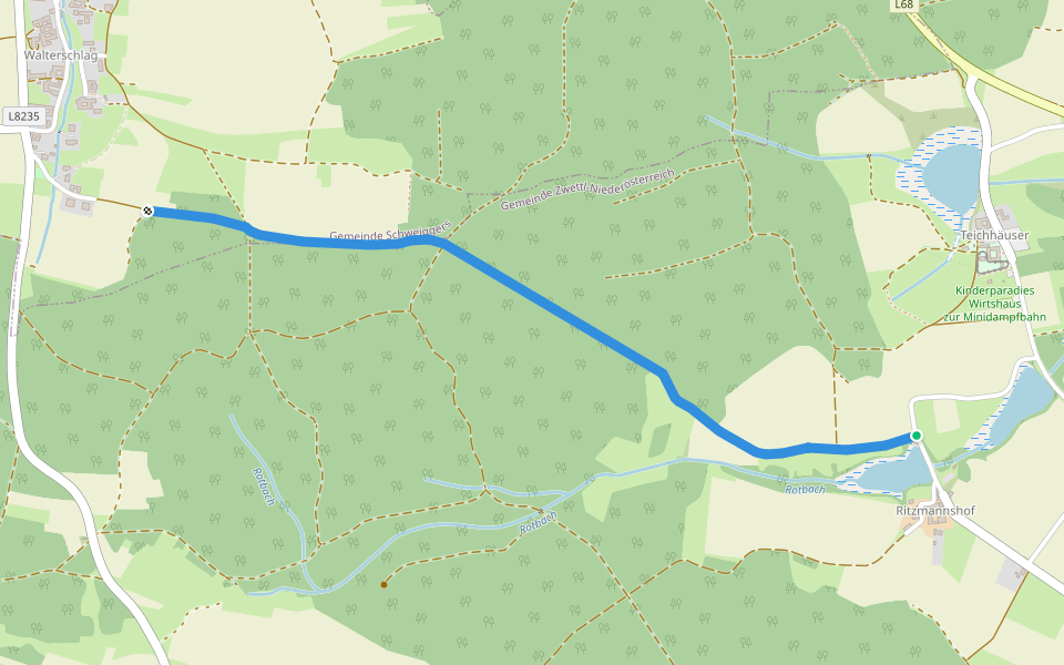 Bernhard Oase - Ritzmannshof walking route map in Walterschlag