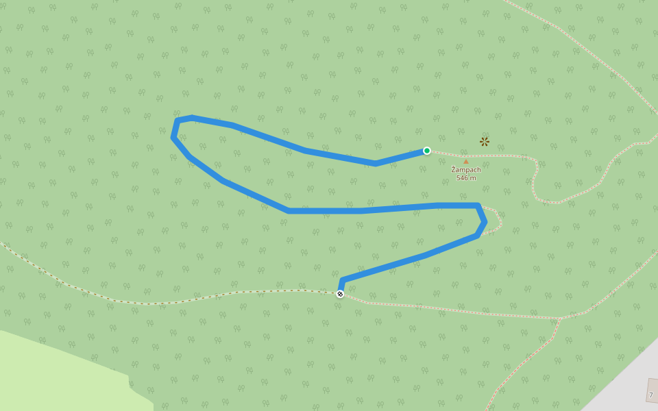 [Č] odb. Žampach walking route map in Žampach