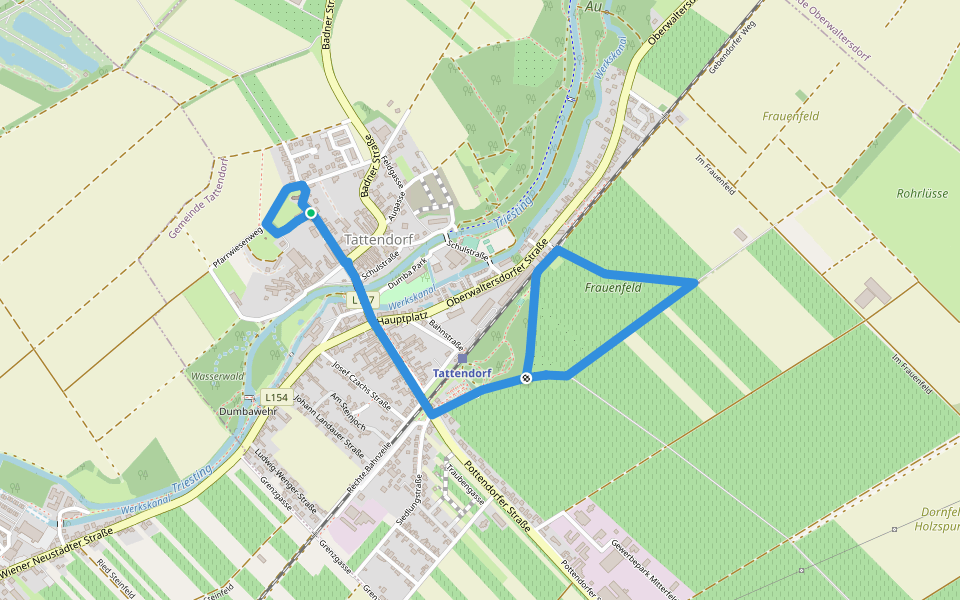 St. Laurent-Weinwanderweg Tattendorf walking route map in Tattendorf