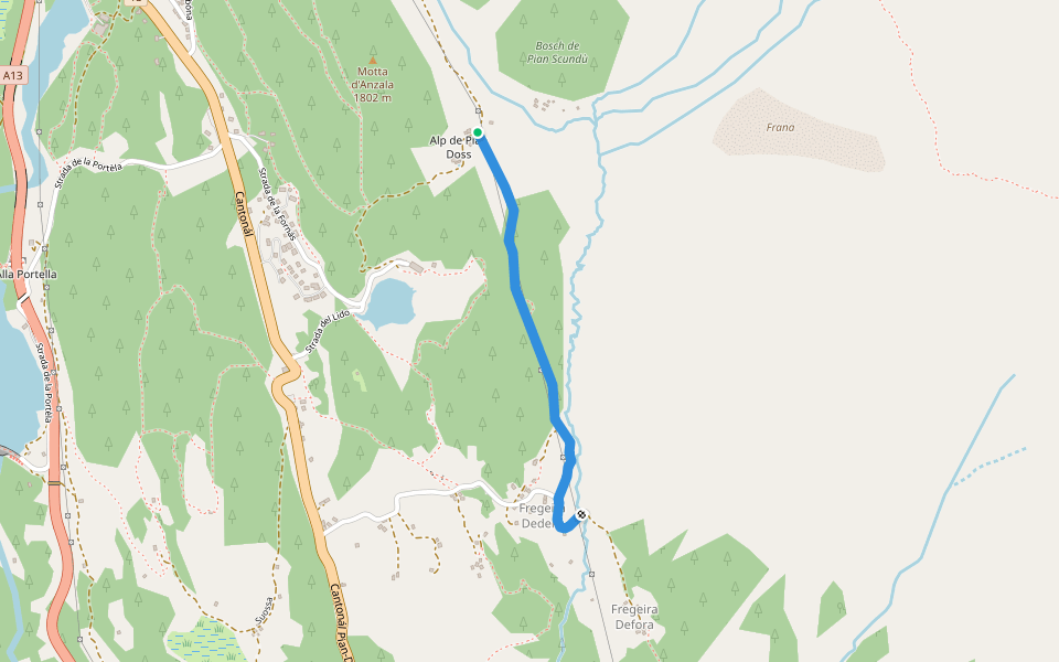 Alp de Pian Doss - ? walking route map in S. Bernardino