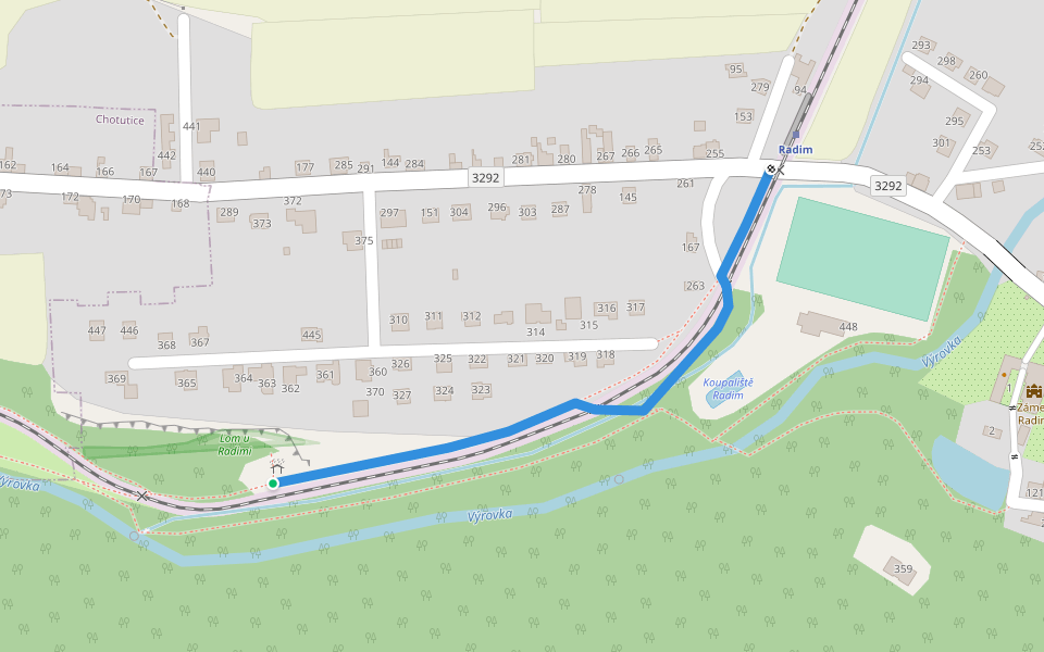 [Z] odb. lom u Radimi walking route map in Radim