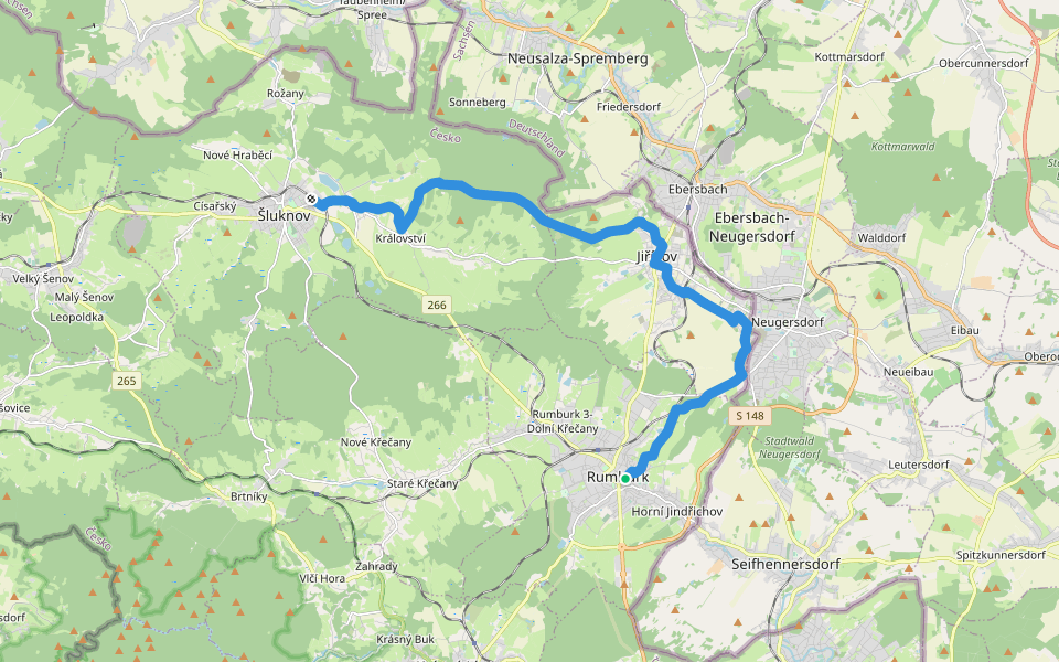 [M] Varnsdorf - Zelený kříž walking route map in Rumburk