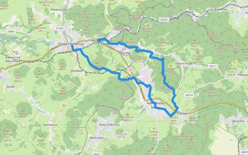 [Z] Horní Kamenice - Pohovka walking route map in Česká Kamenice